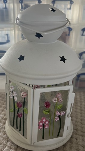 Pink floral lantern shabby - floral,