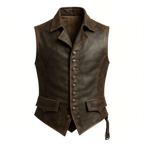 Men pirate leather vest - pirate,