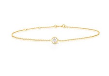 H Samuel SterlingSilver & 18ct Gold Plated Vermeil 0.10ct Diamond Bezel Bracelet