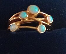 9ct Gold Created Opal, Boodles style, Raindance Ring size N