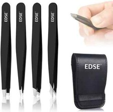 4 Pcs Tweezer Set - Stainless