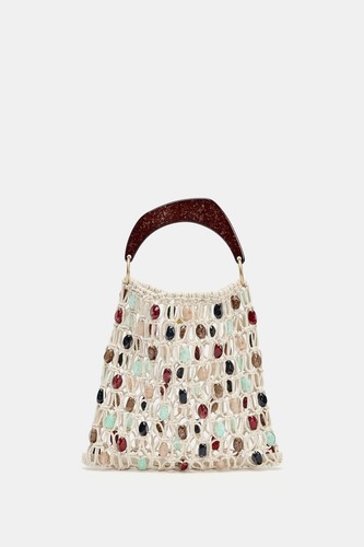 Zara new woman beaded bucket - zara,