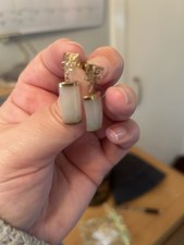 9ct Gold Green Jade Earrings