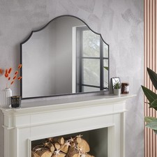 Arch Shape Overmantle Mirror With Black Metal Frame Arcus of H71 x L94 x W1.5 cm