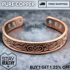 Mens Celtic Copper Magnetic Bangle Bracelet Pain Relief Arthritis Carpel Tunnel