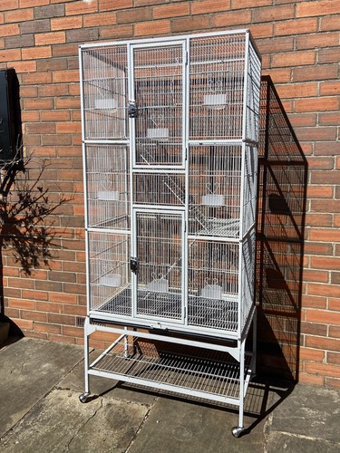 Large white metal bird - large,