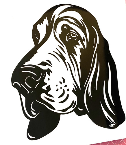 Bassett hound dog vinyl - 1x,