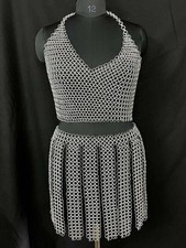 Chainmail  10 mm Aluminium Butted Chainmail Bra Top & Skirt LARP, cosplay