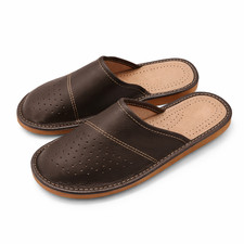 Mens Leather Mule Slippers