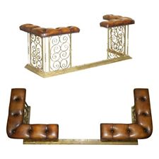 ANTIQUE LUXURY FULLY RESTORED CLUB FENDER WITH BROWN LEATHER CHESTERFIELD SEATS