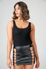 Wet Look Ringlet Mini Skirt