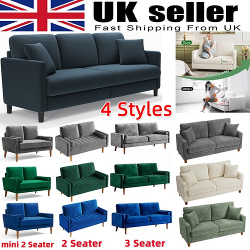 Seater teddy velvet sofa - 2/3,