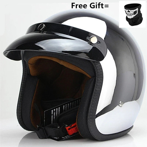 Open face motorcycle - open, helmet