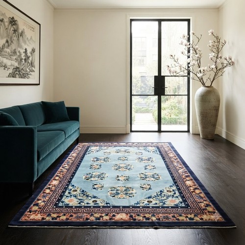 Antique beijing carpet - carpet, cotton