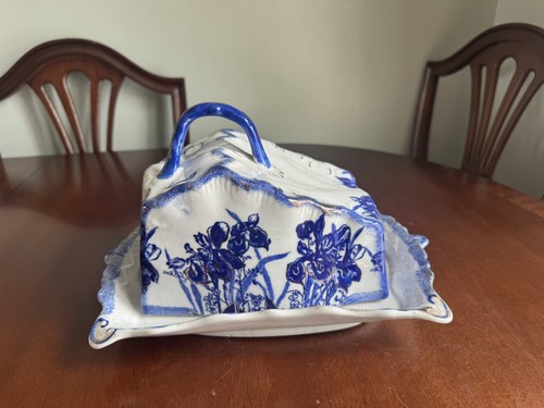 Antique flow blue slant top - blue, slant-top