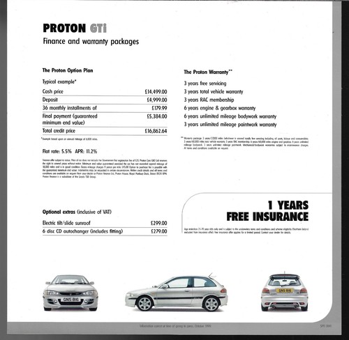 Proton gti options - proton, warranty