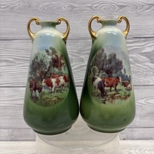Pair Antique Porcelain Vases