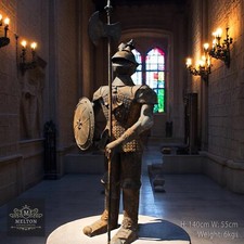 Medieval Syle Suit of Armour Statue made in Metal Rustling Effect H:140cm