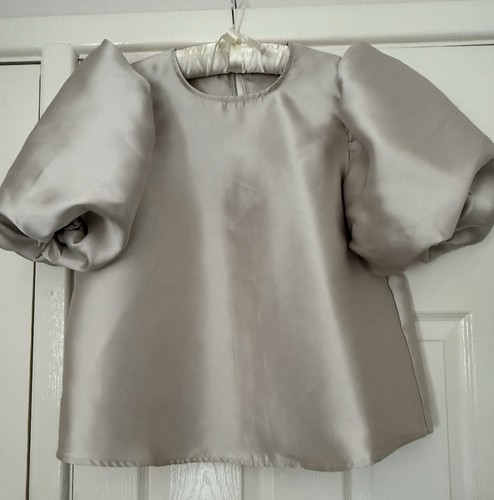 Balloon sleeve satin blouse - balloon,