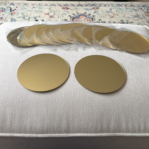 Round gold mirror - x,