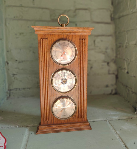 Wooden weather station - weather,