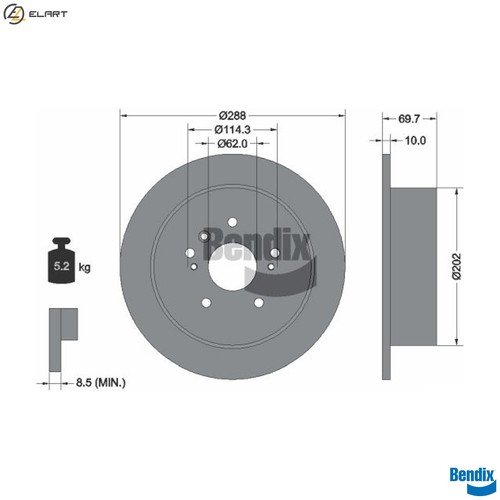 Brake disc bds1807 - disc, for