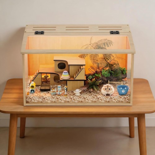 Wooden hamster cage - cage, large
