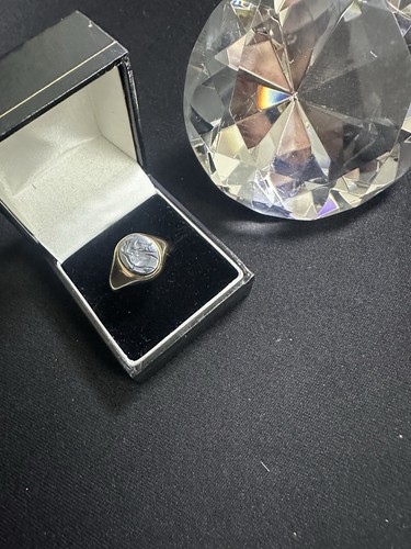 Vintage 9ct gold signet ring - signet,