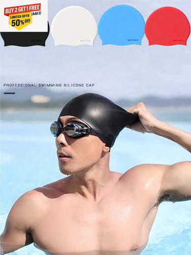 Silicone swimming cap with - swimming,