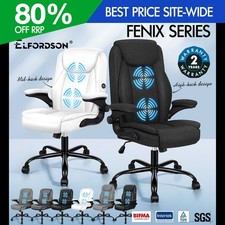 ELFORDSON Massage Office Chair Executive Wide Padded Tilt Computer Gaming Seat