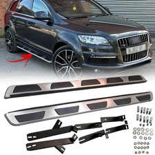 FOR AUDI Q7 SIDE STEPS RUNNING BOARDS BARS GUARD 2006-2015 4L BLACK & SILVER UK
