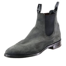 Worn 2x R.M. WILLIAMS Chelsea Ankle Boots Sz. 10 G / 11 D Gray Suede Australia