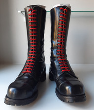 UK8 Getta Grip 20 hole Black leather Steel toe Ranger boots Skinhead Vintage