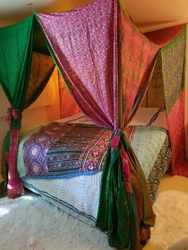 Bed decor indian vintage silk - bed,