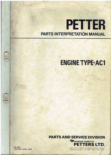 Petter type ac1 - diesel, engine