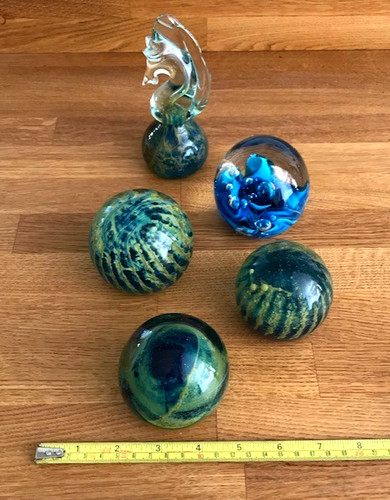 Mdina glass paperweights 4 - mdina, x
