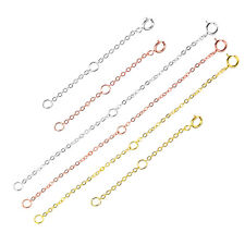 2Pcs Necklace Extension Chain Sterling Silver Necklace Extender for Women