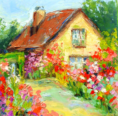 Irish cottage original - original, oil