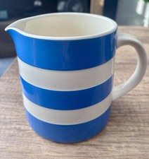 TG Green Jug Cornishware Blue & White Striped Large 2 Pint Jug  5” Tall Cornwall