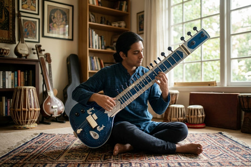 Electric travel sitar 7 13 - electric, |