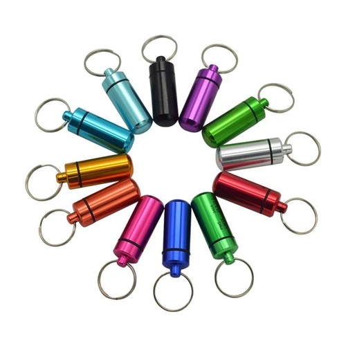 Keychain pill holder - keychain,