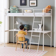 Single Solid Metal Loft Bed