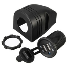 Portable 12V Car Cigarette Lighter Socket Dual USB Ports Charger Power Adapter