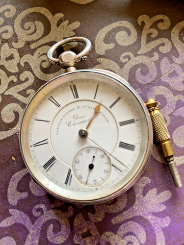 1890 silver key wind pocket - key,