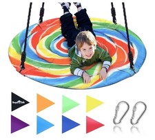 Royal Oak Giant 40" Saucer Tree Swing with Bonus Carabiners, Cover, Flags,700 lb