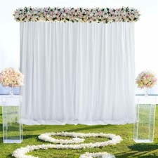 2m / 3m / 6m White Stage Background Drape Soft Curtains Wedding Birthday Party