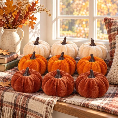 Velvet pumpkins fake fabric - 9x,