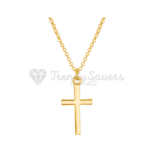 18k gold plated crucifix - plated, cross