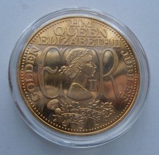 Queen Elizabeth Diamond Jubilee Gold Plated Coin Token 1952-2002