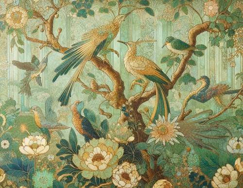 Green tapestry mint - mint, by